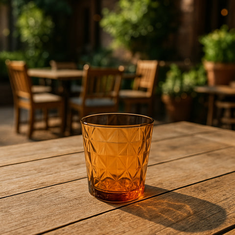 Prism dia.3.5" h:3.5" 10 oz. Round Amber Polycarbonate Rocks/Old Fashioned (Set of 6)