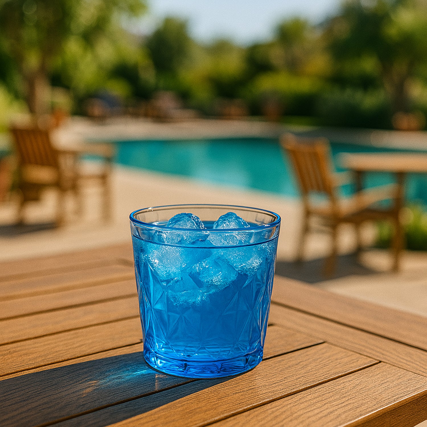 Prism dia.3.5" h:3.5" 10 oz. Round Blue Polycarbonate Rocks/Old Fashioned (Set of 6)