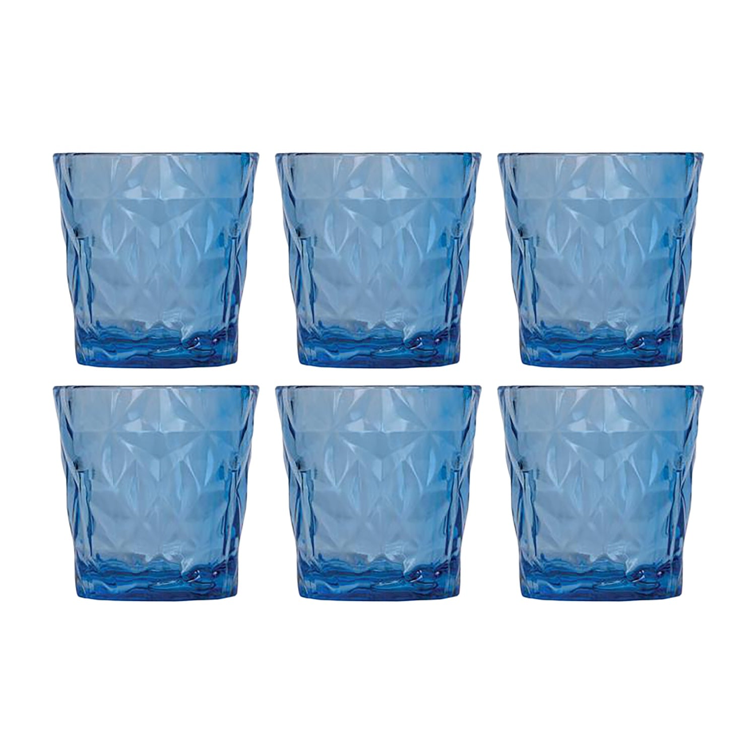 Round Blue Polycarbonate Rocks/Old Fashioned dia.3.5" h:3.5" 10 oz. (Set of 6)