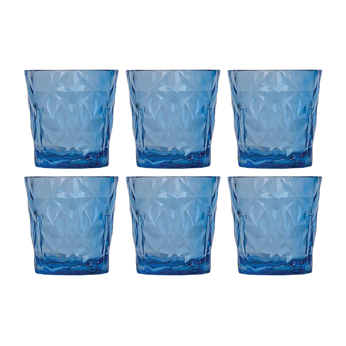 Round Blue Polycarbonate Rocks/Old Fashioned dia.3.5" h:3.5" 10 oz. (Set of 6)