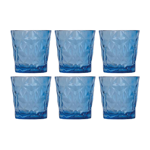 Round Blue Polycarbonate Rocks/Old Fashioned dia.3.5" h:3.5" 10 oz. (Set of 6)