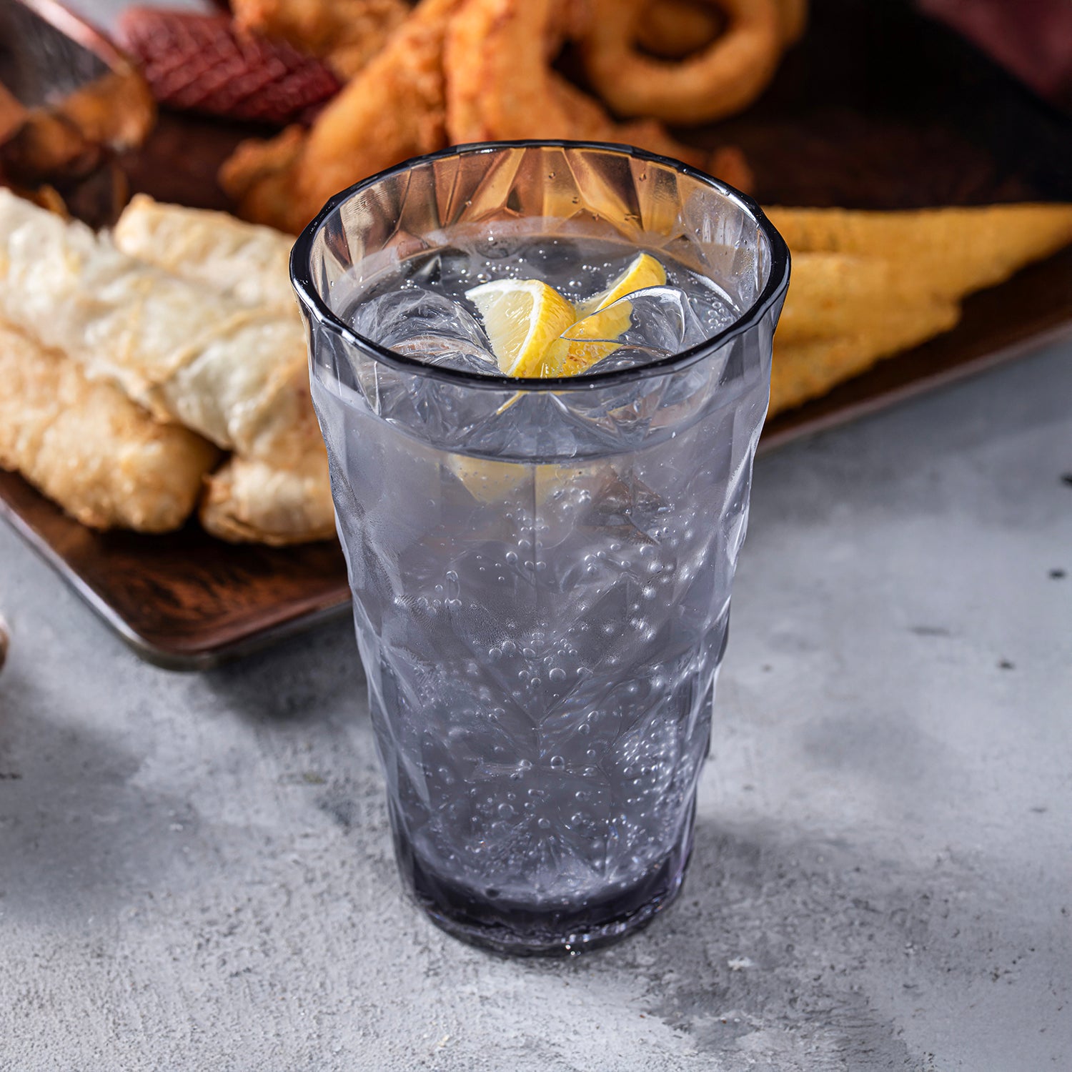 Prism dia.3.5" h:5.5" 14 oz. Round Charcoal Polycarbonate High-Ball (Set of 6)