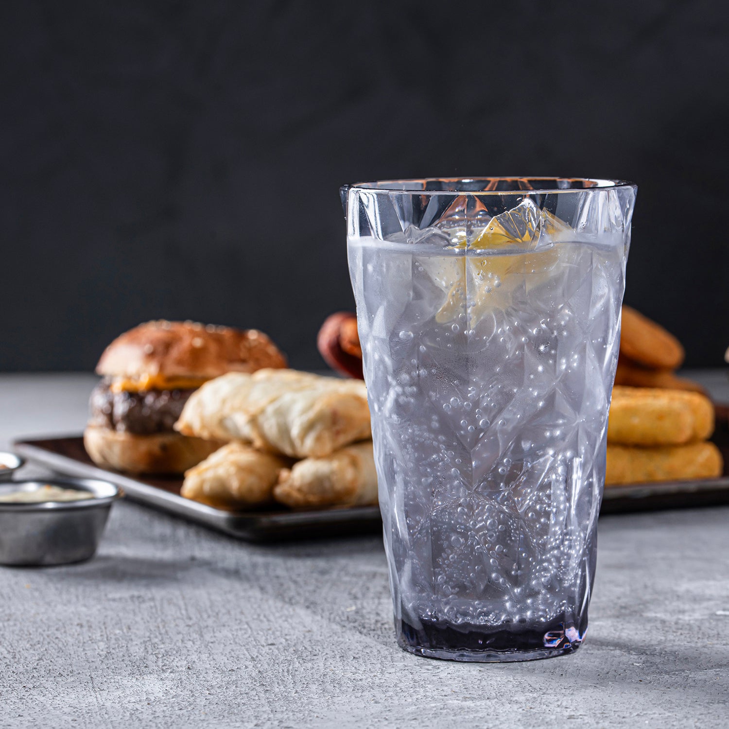 Prism dia.3.5" h:5.5" 14 oz. Round Charcoal Polycarbonate High-Ball (Set of 6)