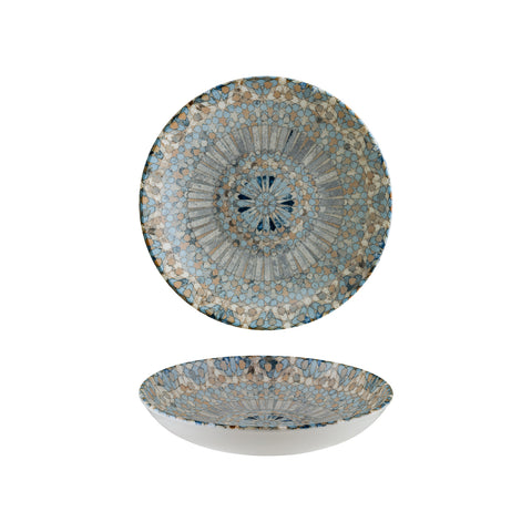 Bonna China Luca Mosaic Matte dia.10" h:2" 44 oz. Round Decorated Porcelain Bowl (Set of 2)