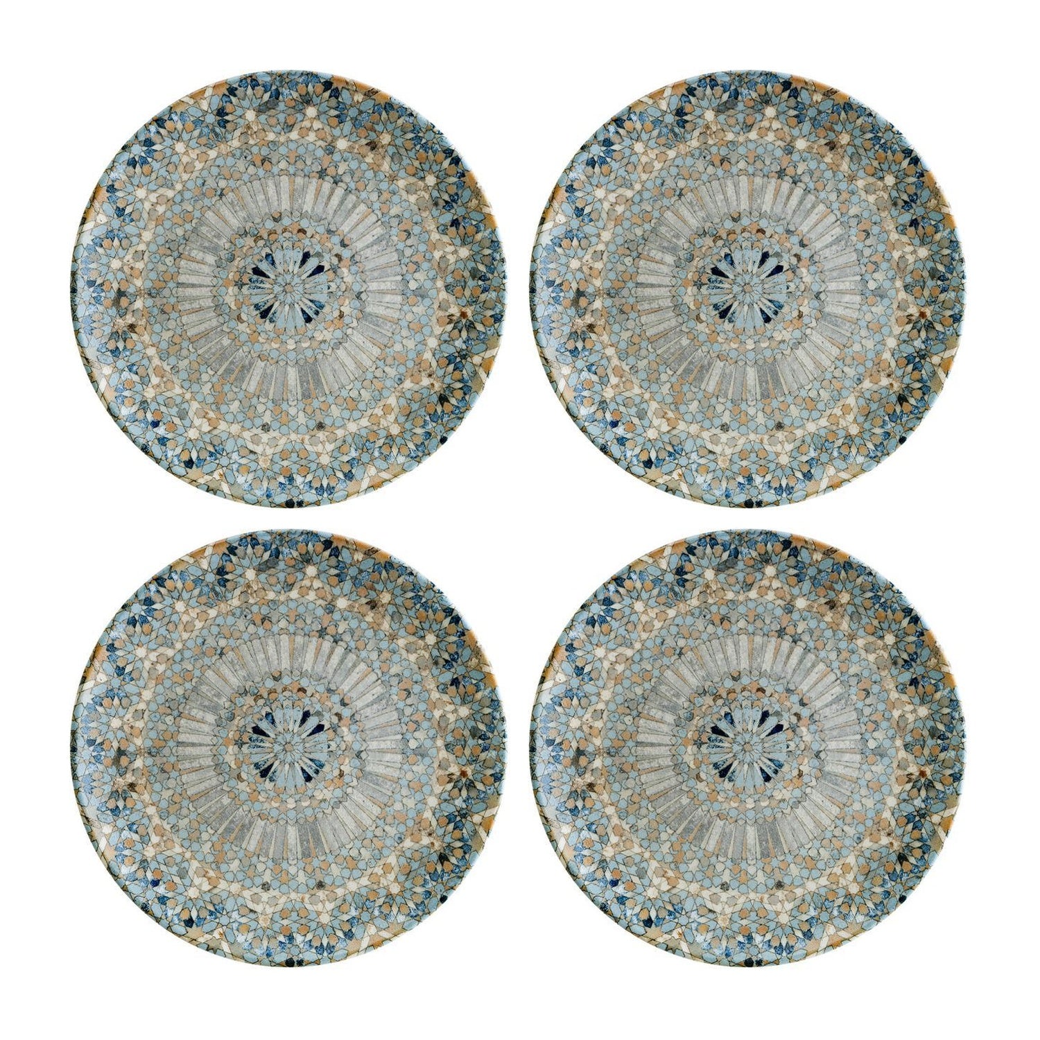 Bonna China Luca Mosaic Matte dia.10"  Round Decorated Porcelain Plate (Set of 4)