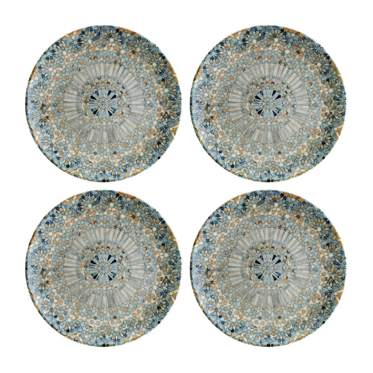Bonna China Luca Mosaic Matte dia.10"  Round Decorated Porcelain Plate (Set of 4)