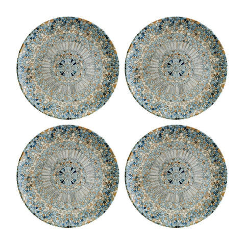 Bonna China Luca Mosaic Matte dia.10"  Round Decorated Porcelain Plate (Set of 4)
