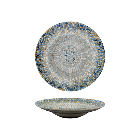 Bonna China Luca Mosaic Matte dia.10.75" h:2.25" 16 oz. Round Decorated Porcelain Bowl (Set of 2)
