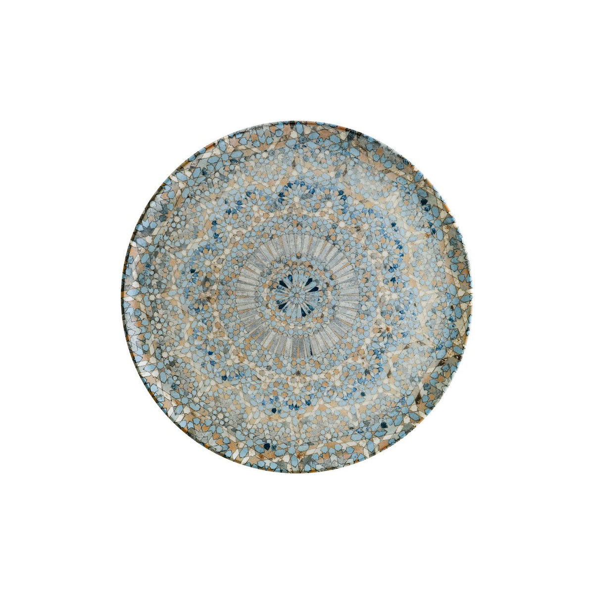 Luca Mosaic Matte dia.12.75" Round Decorated Vitrified Plate (1 each)