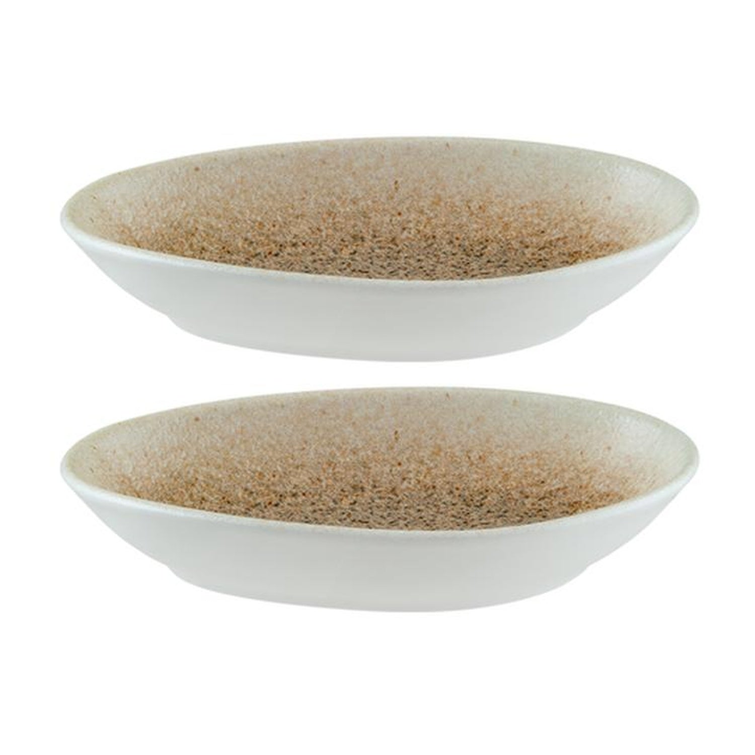 Bonna China Luca Salmon Matte 6" x 4" x h:1" Organic Salmon Porcelain Platter (Set of 2)