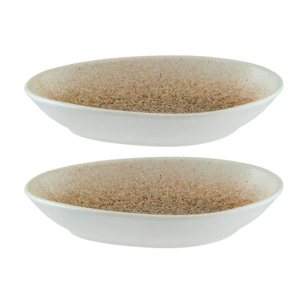 Bonna China Luca Salmon Matte 6" x 4" x h:1" Organic Salmon Porcelain Platter (Set of 2)