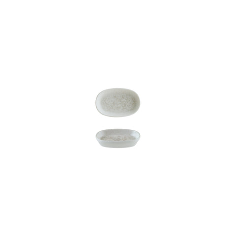 Bonna China Luna 4" x 2.5" x h:0.75" Oval White Porcelain Platter (Set of 4)