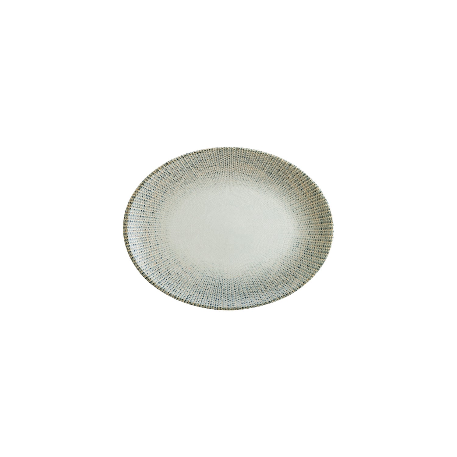 Bonna China Sway 9.75" x 7.5" x h:1" Oval Decorated Porcelain Platter (Set of 2)