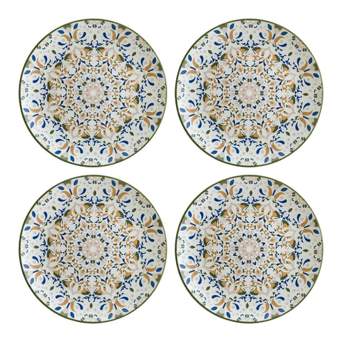 Tenango dia.8.25" Round Decorated Vitrified Plate (Set of 4)