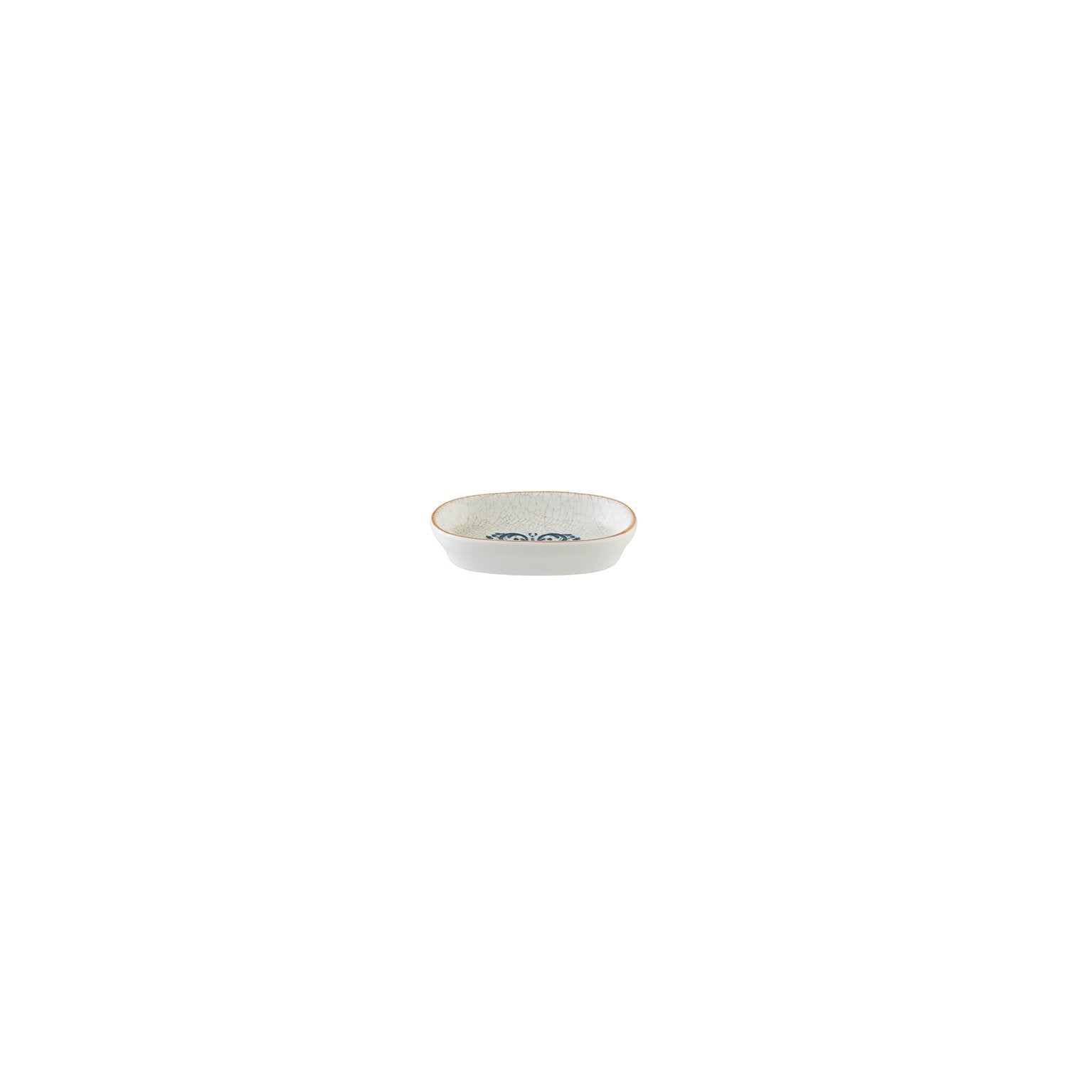 Bonna China Viento 4" x 2.5" x h:0.75" Oval Decorated Porcelain Platter (Set of 4)