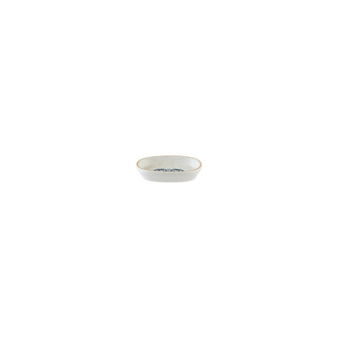 Bonna China Viento 4" x 2.5" x h:0.75" Oval Decorated Porcelain Platter (Set of 4)