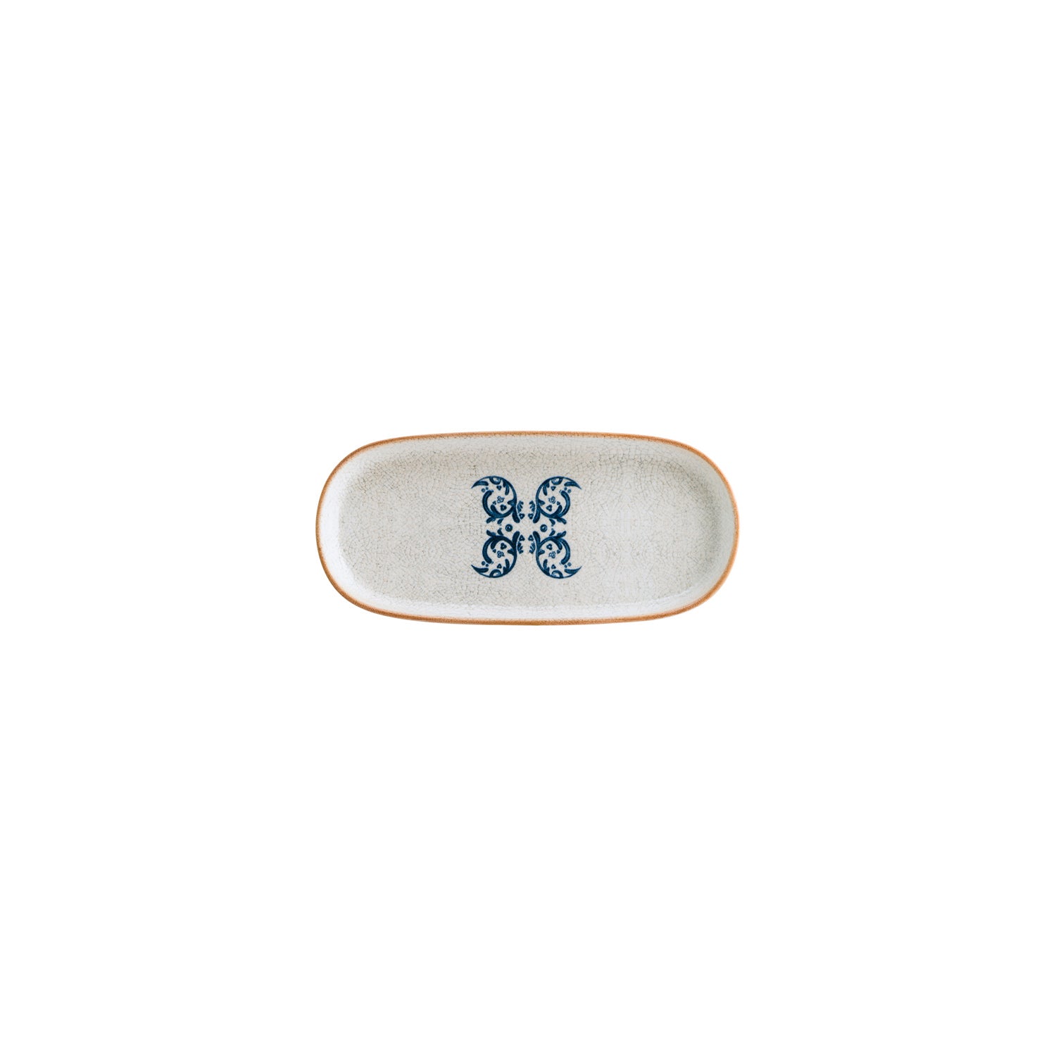 Bonna China Viento 8.5" x 4" x h:0.75" Oval Decorated Porcelain Platter (Set of 2)