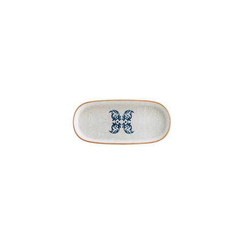 Bonna China Viento 8.5" x 4" x h:0.75" Oval Decorated Porcelain Platter (Set of 2)