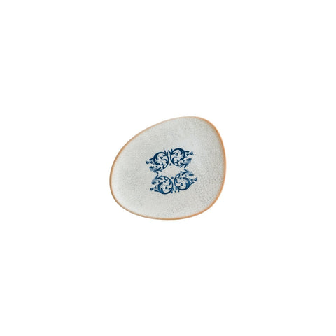 Viento 7.5" x 6" Organic Decorated Vitrified Plate (Set of 4)