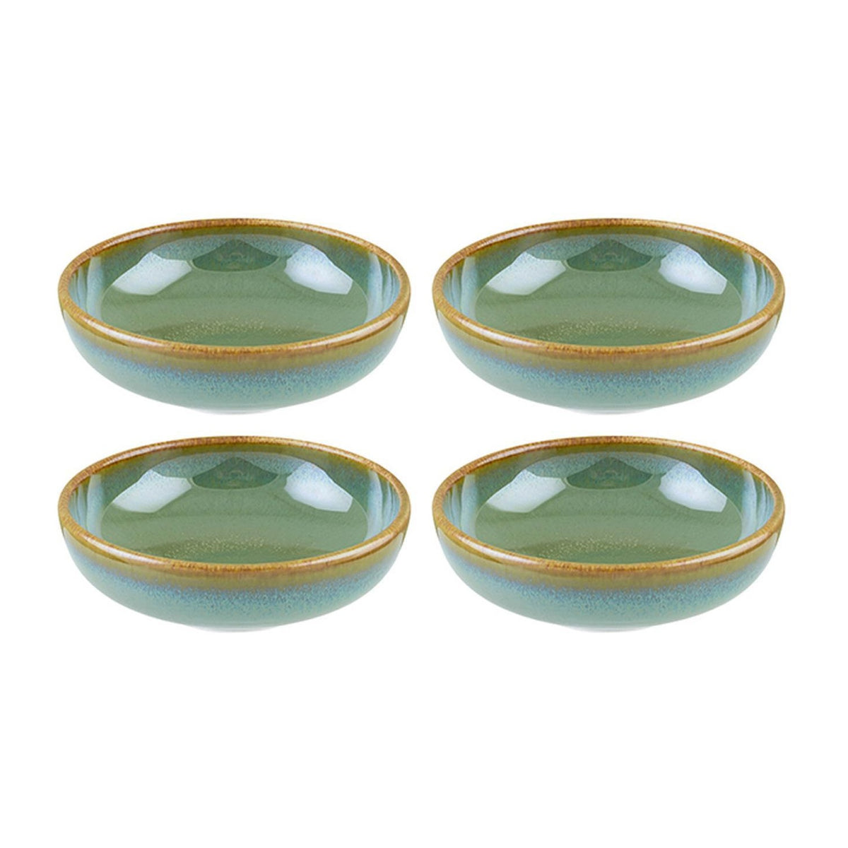 Bonna China Sage dia.4" h:0.75" 4 oz. Round Green Porcelain Bowl (Set of 4)