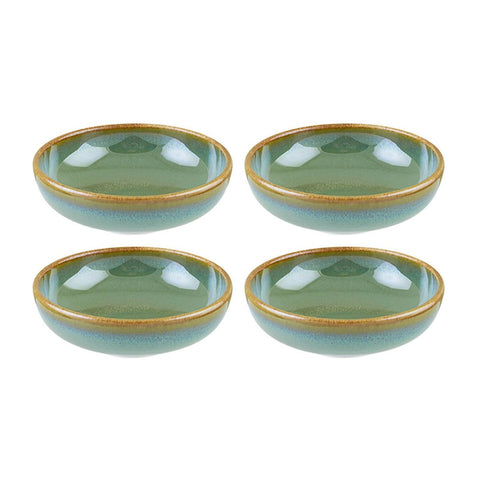 Bonna China Sage dia.4" h:0.75" 4 oz. Round Green Porcelain Bowl (Set of 4)