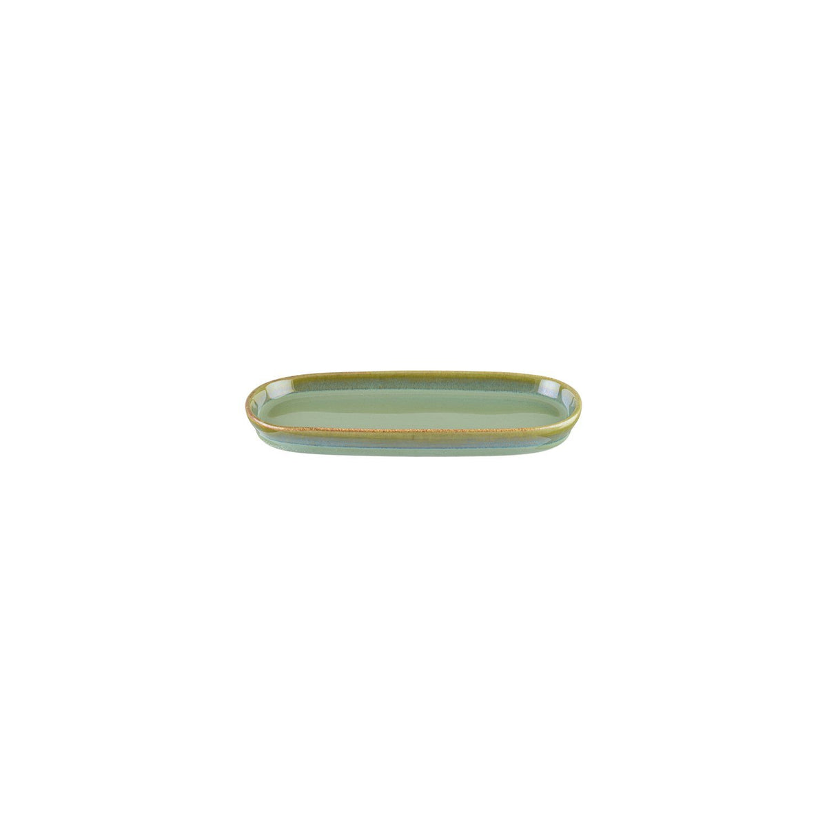 Sage 8.5" x 4" x h:0.75" Oval Green Vitrified Platter (1 each)