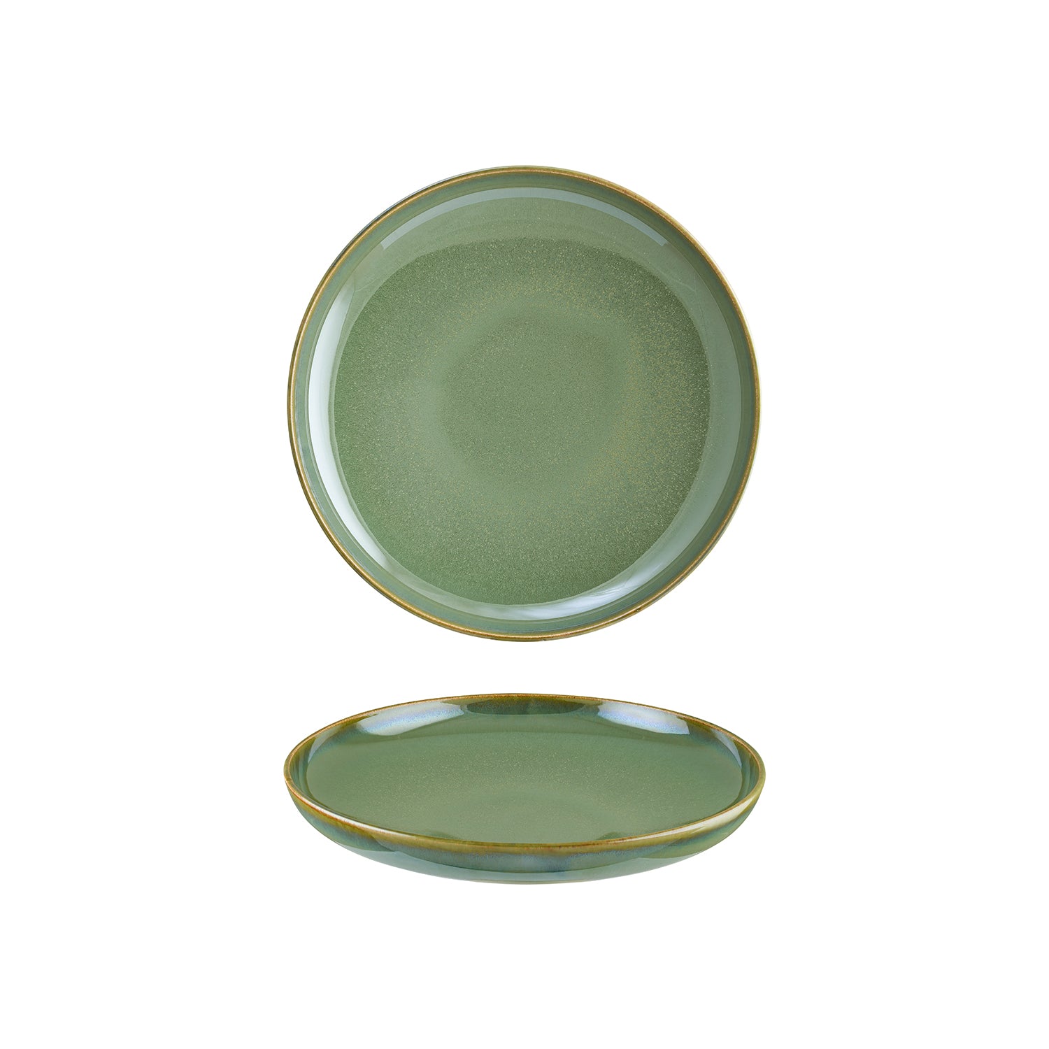 Bonna China Sage dia.9.75" h:2" Round Green Porcelain Deep Plate