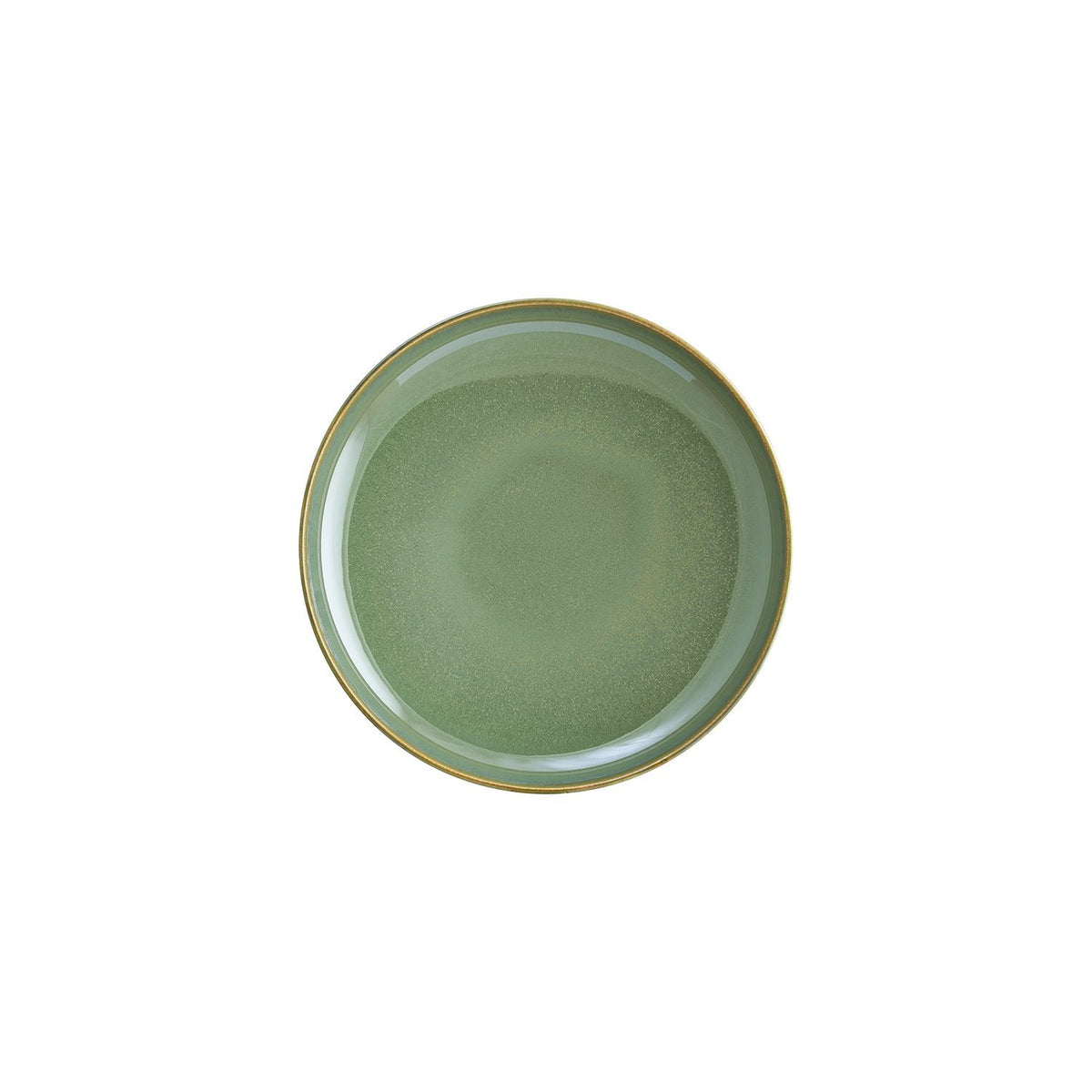 Sage dia.9.75" h:2" Round Green Vitrified Deep Plate (1 each)