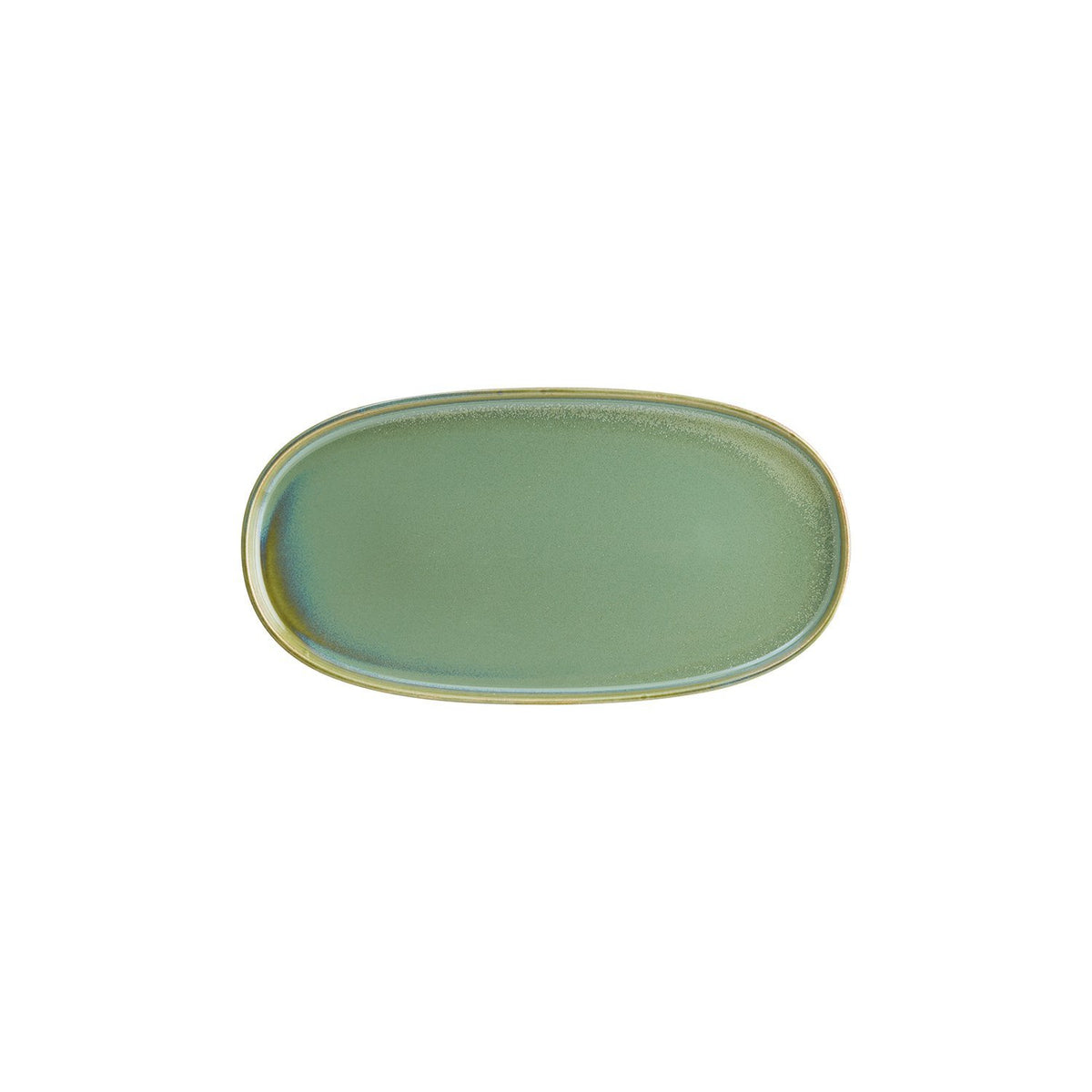 Sage 12" x 6.25" x h:0.75" Oval Green Vitrified Platter (1 each)