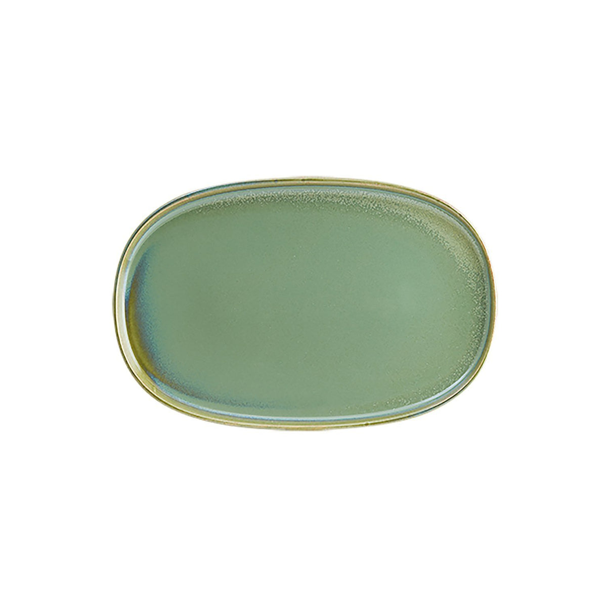 Sage 13" x 9" x h:0.75" Oval Green Vitrified Platter (1 each)