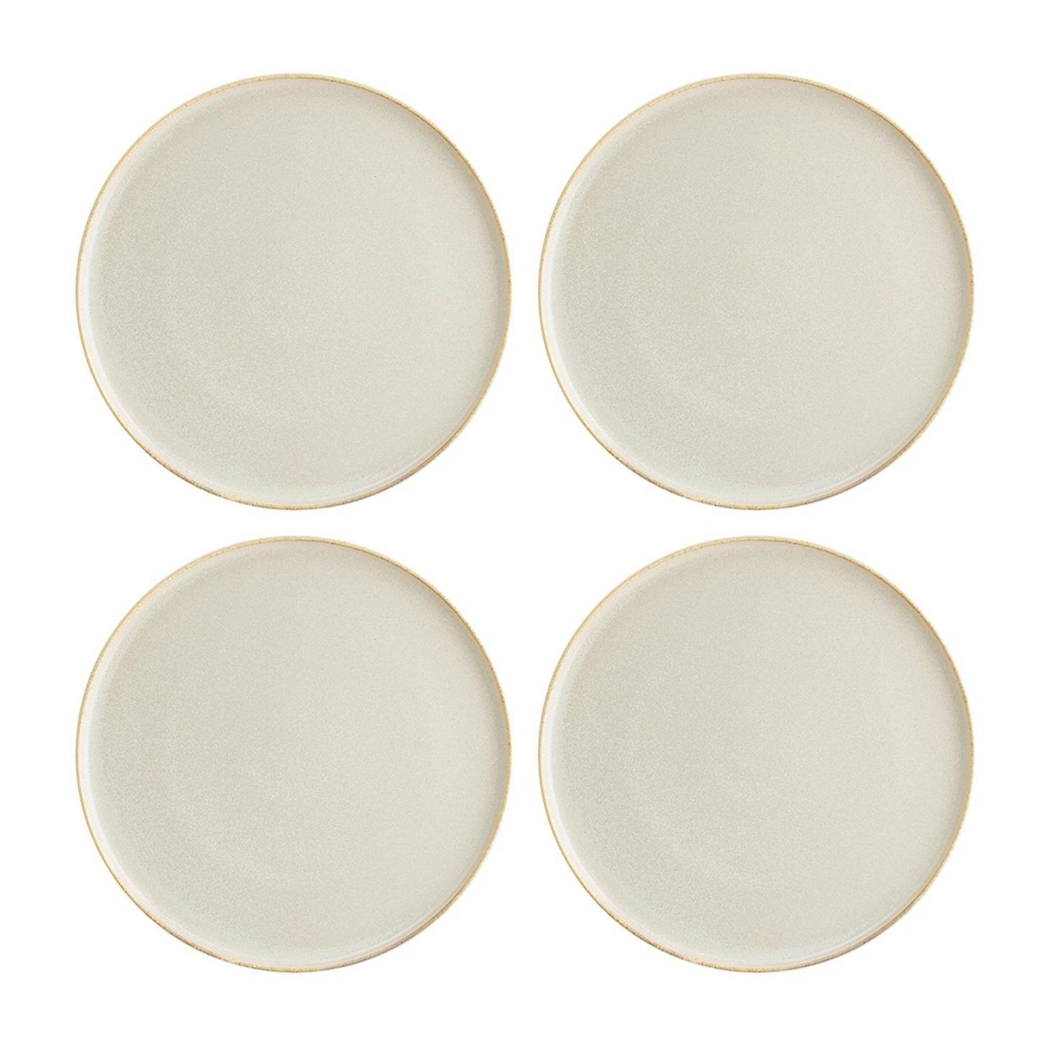 Bonna China Sand dia.6.25"  Round Beige Porcelain Plate (Set of 4)