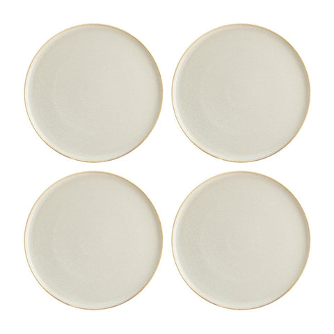 Bonna China Sand dia.6.25"  Round Beige Porcelain Plate (Set of 4)