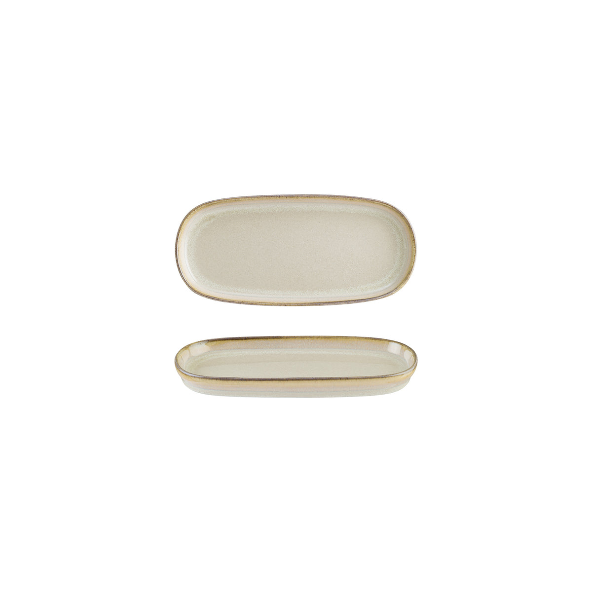 Bonna China Sand 8.5" x 4" x h:0.75" Oval Beige Porcelain Platter