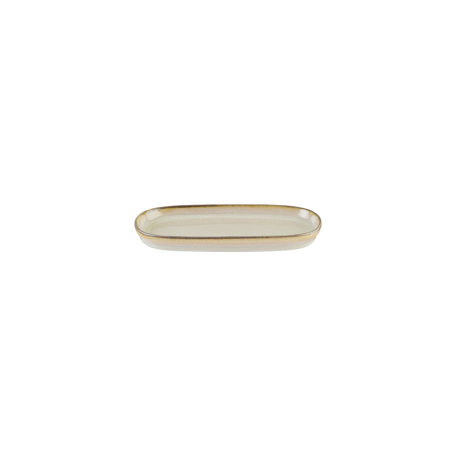 Bonna China Sand 8.5" x 4" x h:0.75" Oval Beige Porcelain Platter