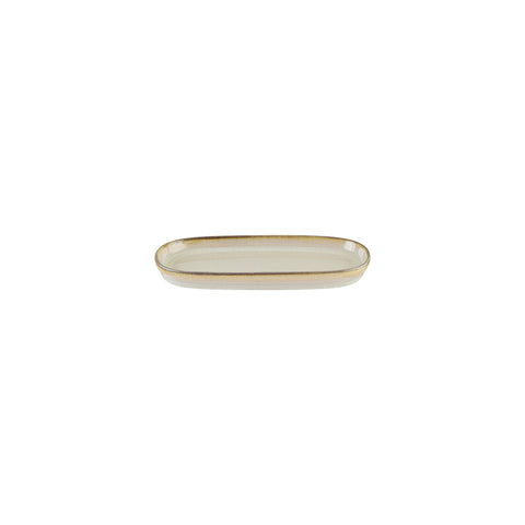 Bonna China Sand 8.5" x 4" x h:0.75" Oval Beige Porcelain Platter