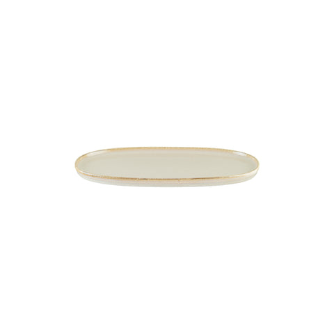 Bonna China Sand 12" x 6.25" x h:0.75" Oval Beige Porcelain Platter