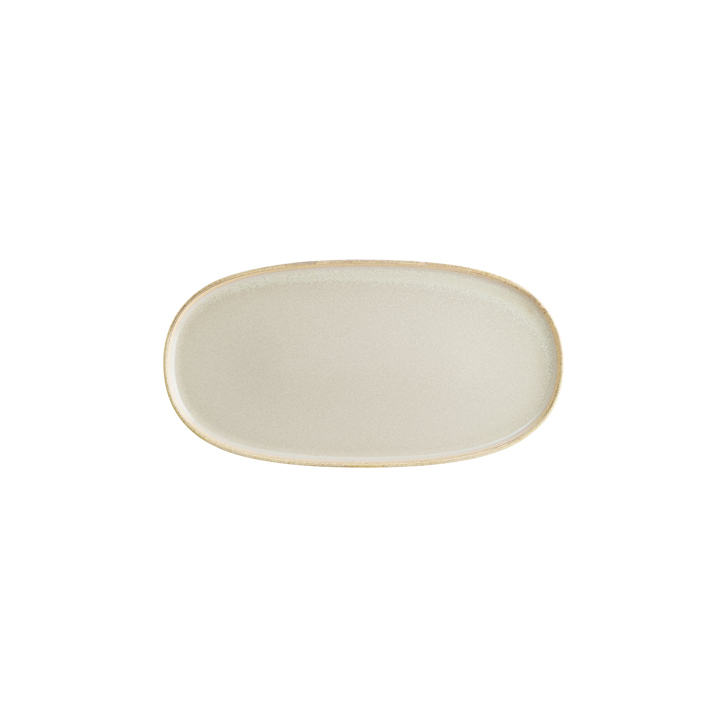 Bonna China Sand 12" x 6.25" x h:0.75" Oval Beige Porcelain Platter