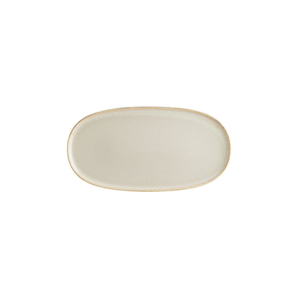 Sand 12" x 6.25" x h:0.75" Oval Beige Vitrified Platter (1 each)