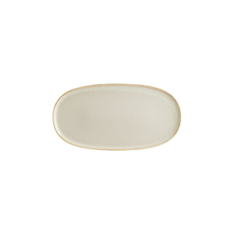 Bonna China Sand 12" x 6.25" x h:0.75" Oval Beige Porcelain Platter
