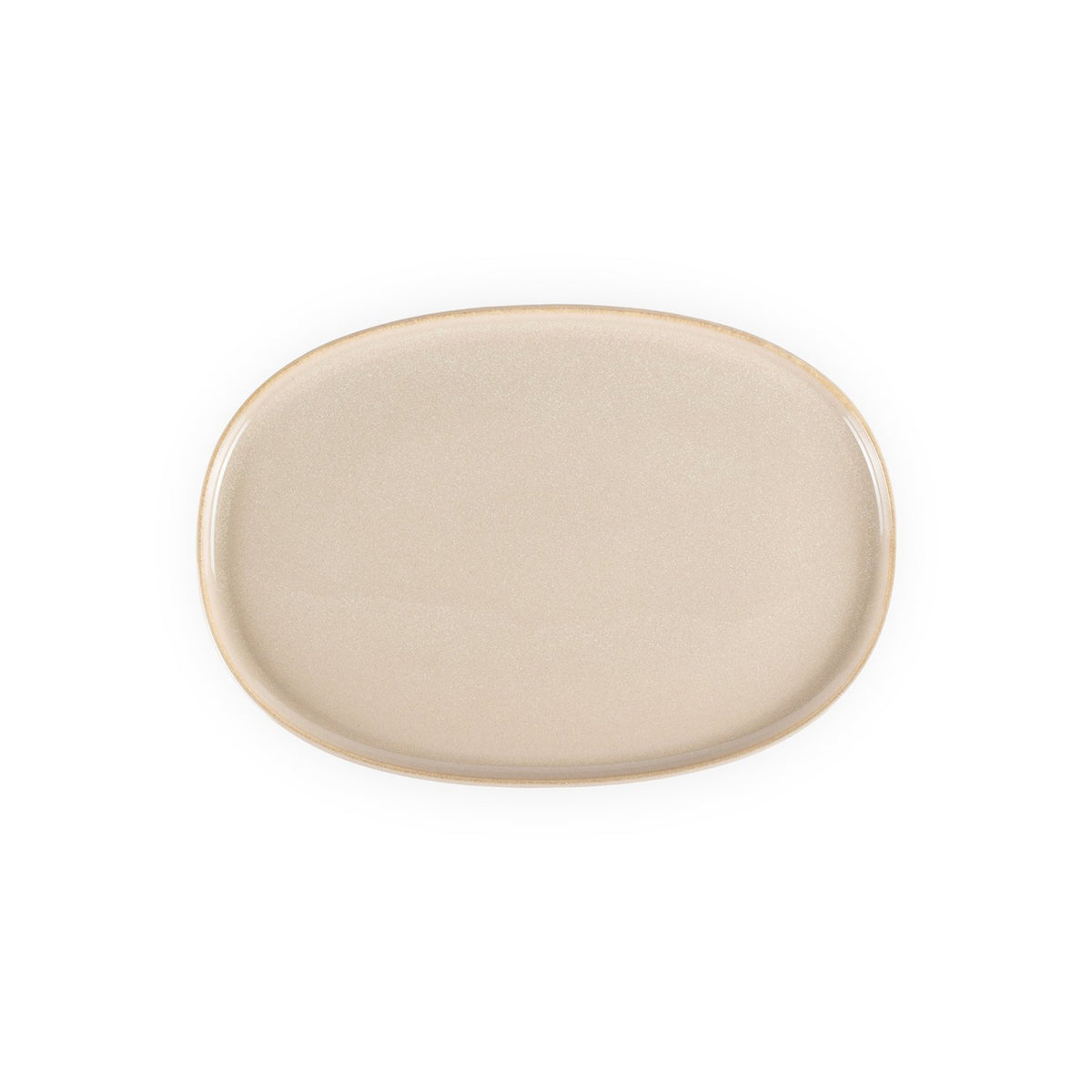 Sand 13" x 9" x h:0.75" Oval Beige Vitrified Platter (1 each)