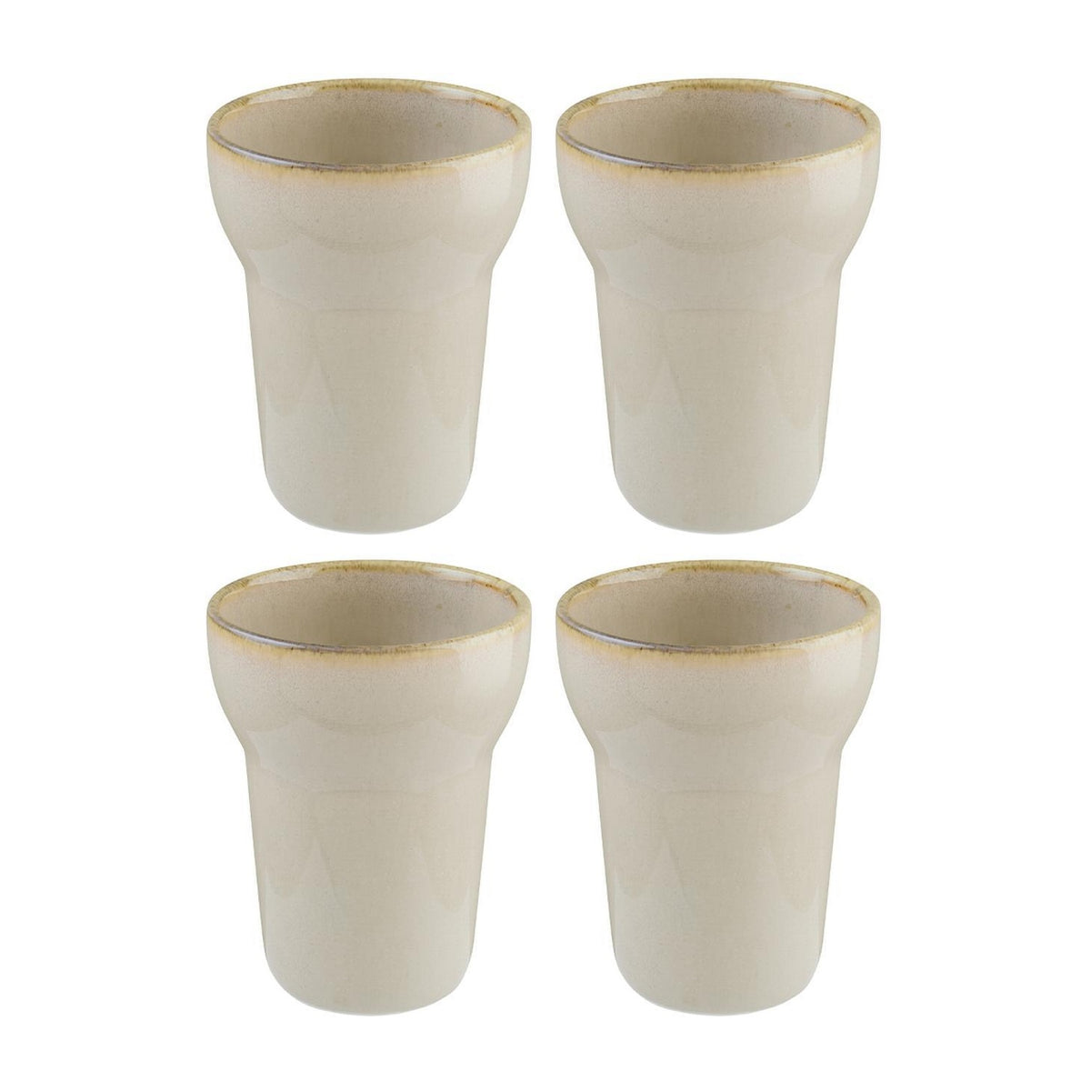 Bonna China Sand dia.3.75" h:4.75" 12 oz. Round Beige Porcelain Mug (Set of 4)