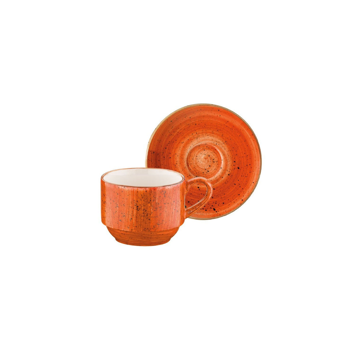 Terracota Stacking 3 oz. Espresso Cup+Saucer Set for 2