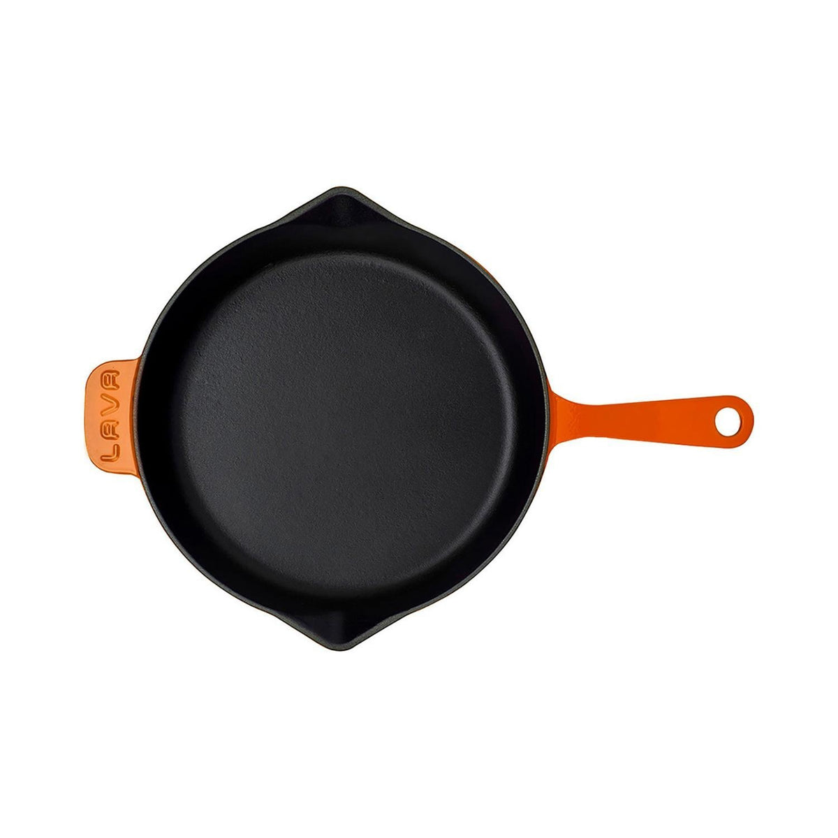 Turgla Cast Iron dia.11" h:2" Round Orange Cast Iron Skillet