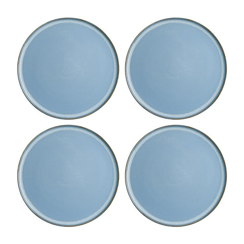 Bonna China Sky dia.6.25"  Round Blue Porcelain Plate (Set of 4)
