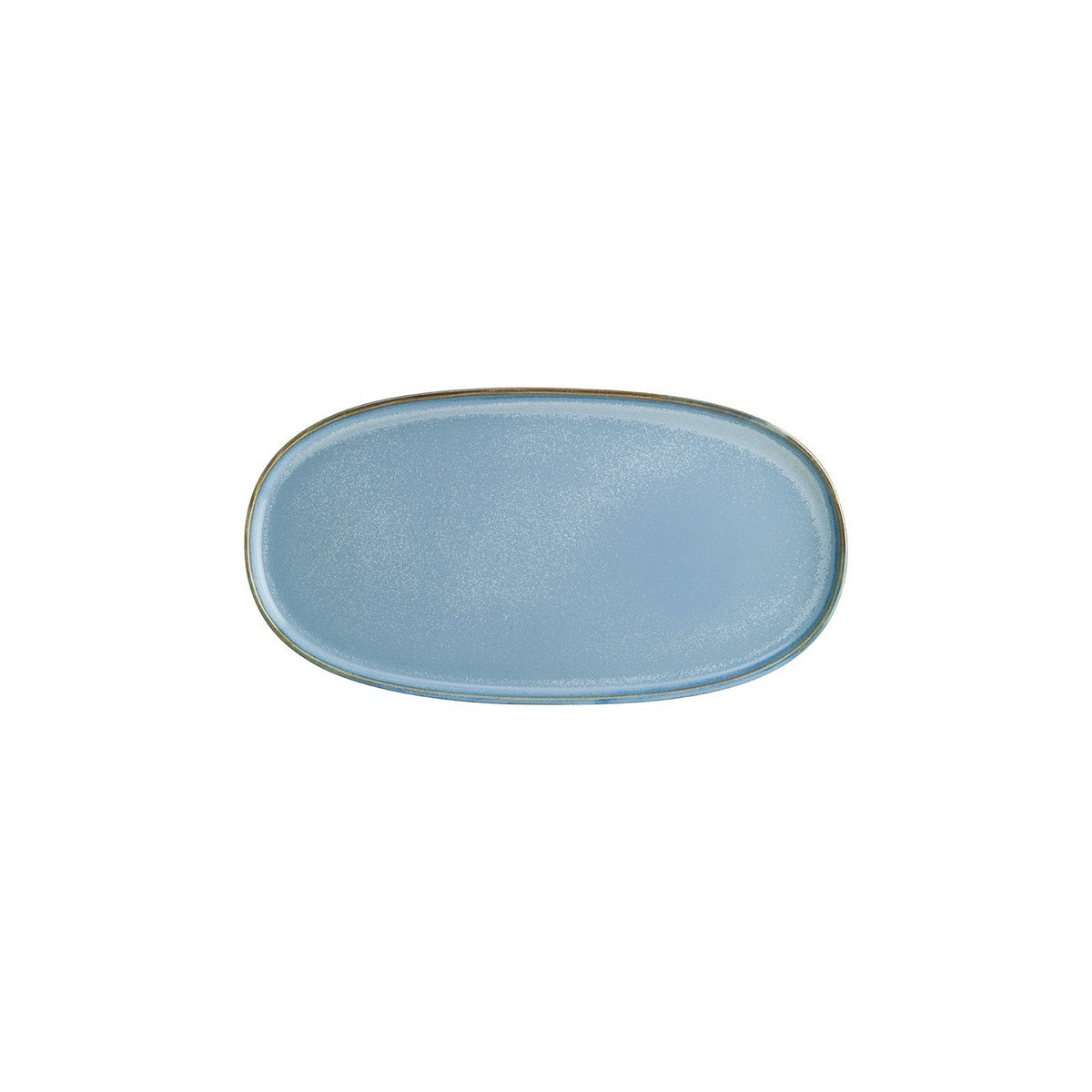 Sky 12" x 6.25" x h:0.75" Oval Blue Vitrified Platter (1 each)