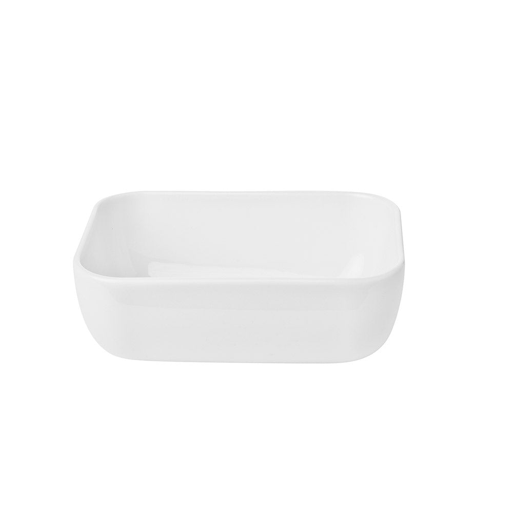 Santa Monica  Rectangular White Porcelain Deep Plate 5.5" x 3.75" x h:2" 14 oz. (Set of 4)