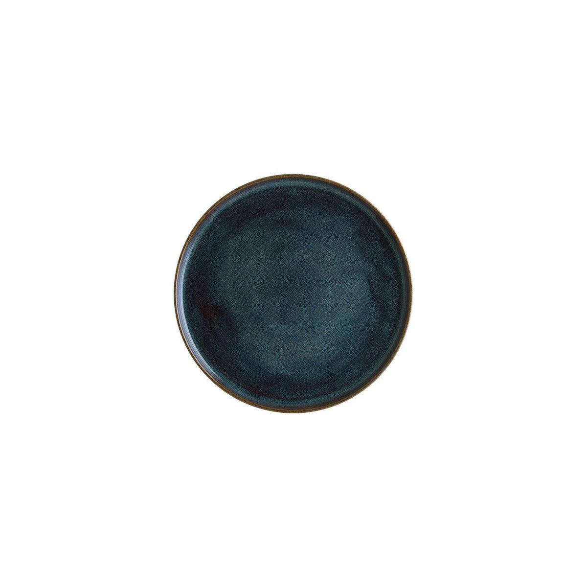 Sphere Ocean dia.8.75" Round Blue Vitrified Plate (1 each)