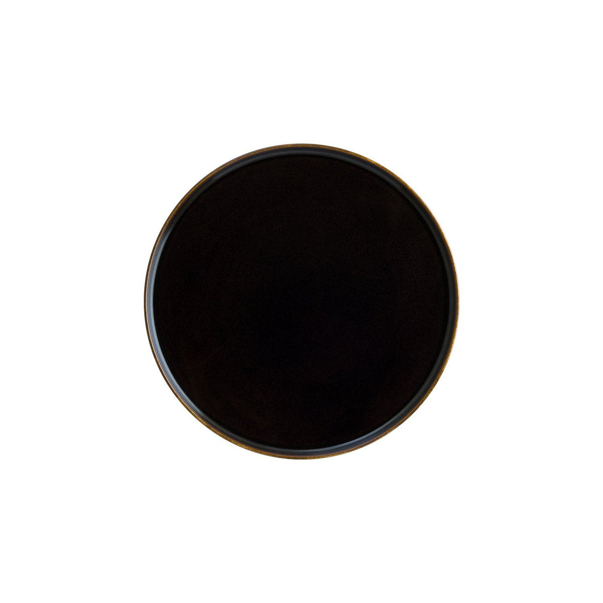 Sphere Earth dia.11" Round Brown Vitrified Plate (1 each)