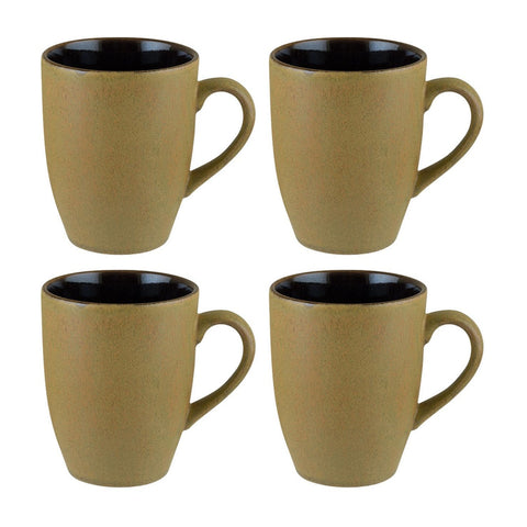 Bonna China Sphere Ocean dia.3.25" h:4" 11 oz. Round Black Porcelain Mug (Set of 4)