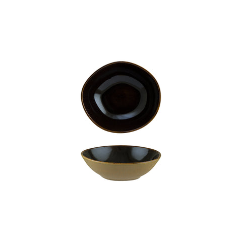 Bonna China Sphere Ocean 7" x 6.5" x h:2" 16 oz. Organic Black Porcelain Bowl (Set of 2)